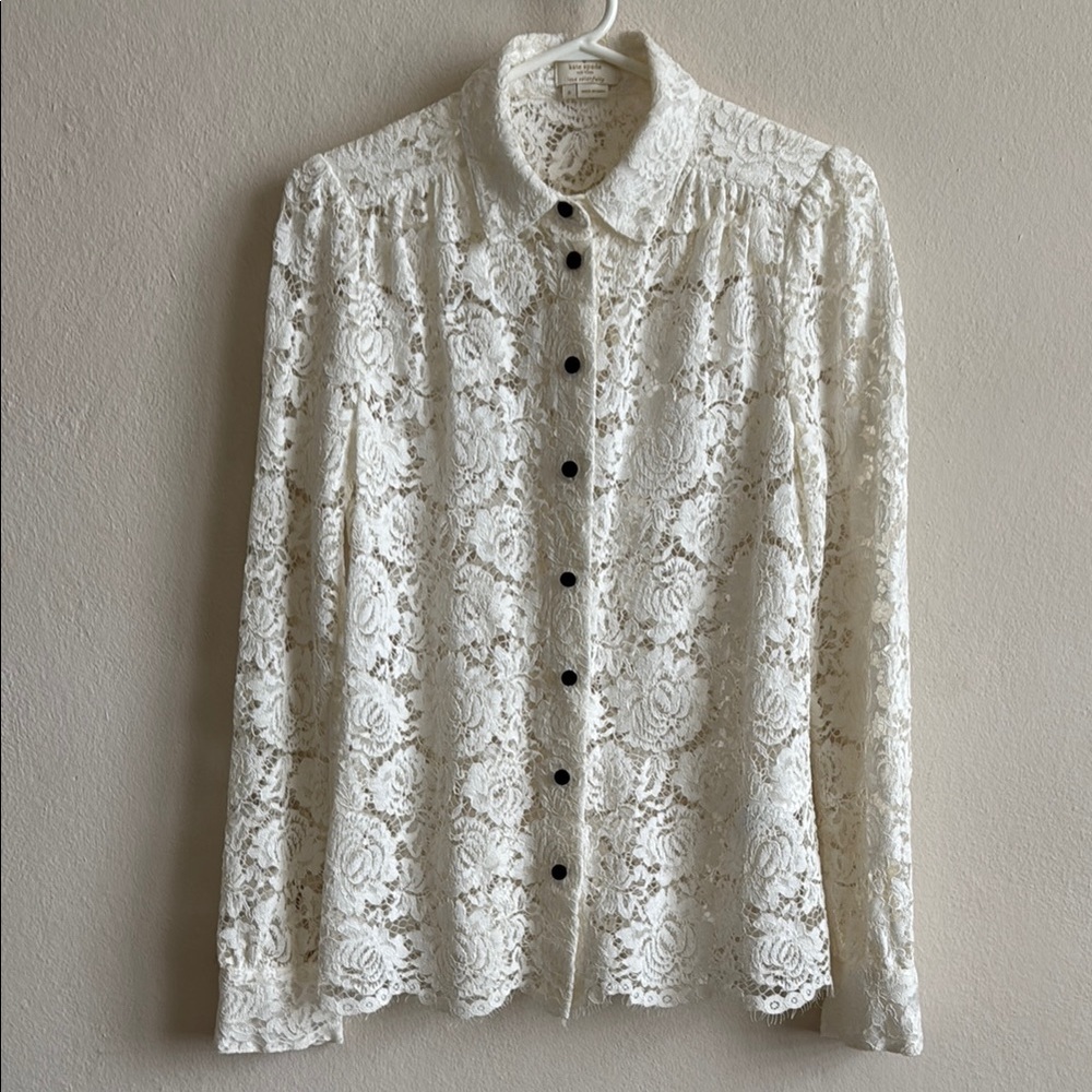 Kate Spade Cream Lace Blouse size small